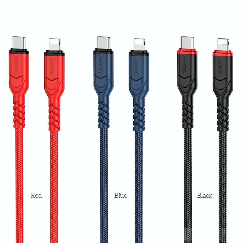 hoco X59 Victory PD 20W USB-C / Type-C to 8 Pin Charging Data Dable, Length:1m(Blue)
