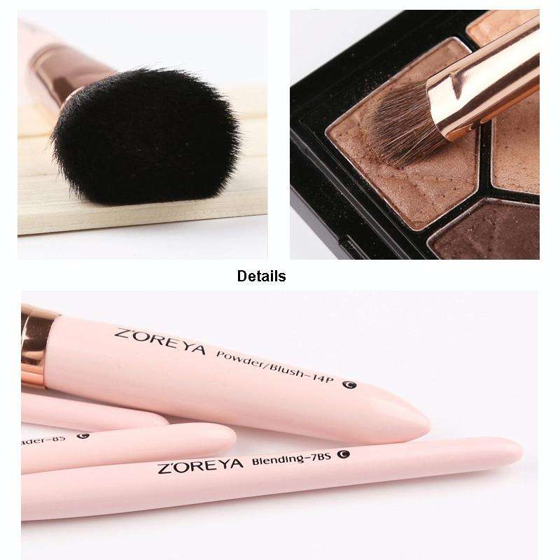 ZOREYA 7-In-1 Makeup Brush Set Brush Blush Brush Foundation Brush With Makeup Brush Bag(New Nude ...
