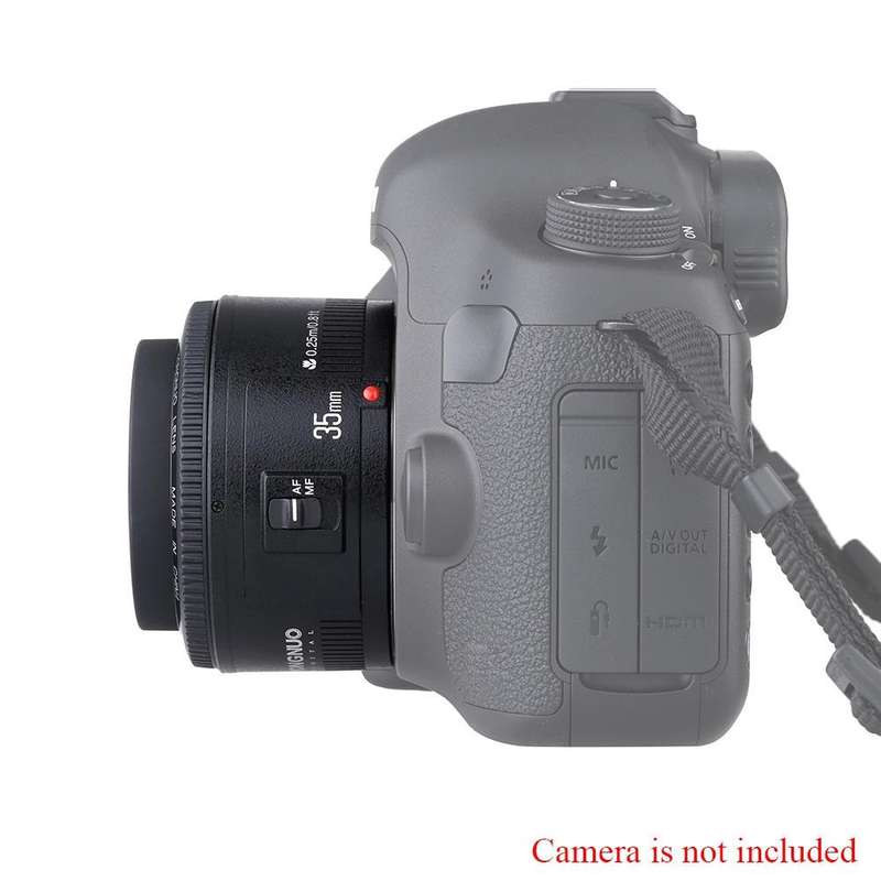 YONGNUO YN35MM F2C 1:2 AF/MF Wide-Angle Fixed/Prime Auto Focus Lens for Canon EOS EF Lens (Black)