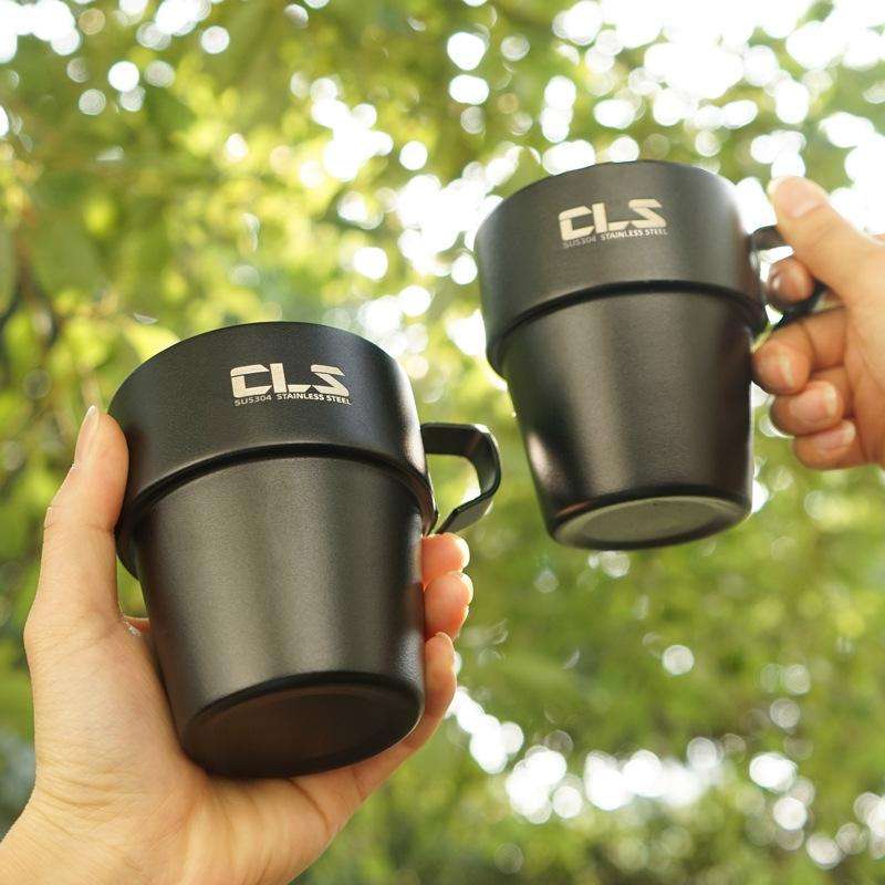 CLS 4 in 1 Outdoor 304 Stainless Steel Camping Cup(300ml)