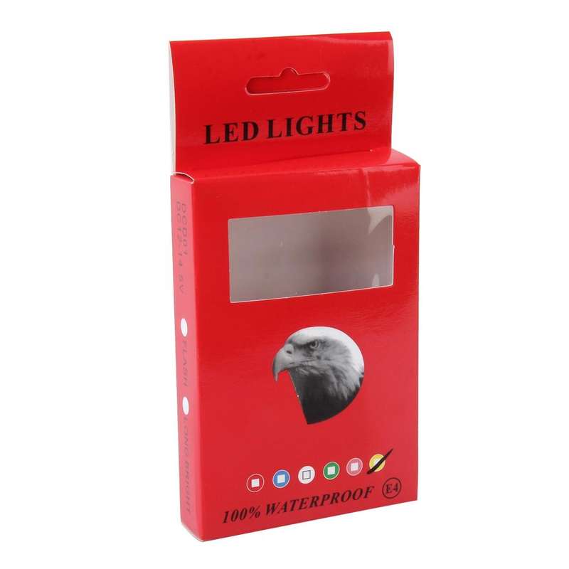 2 PCS 12V 3W Red Light Eagle Eyes LED Strobe Light For Motorcycle Wire Length: 90cm