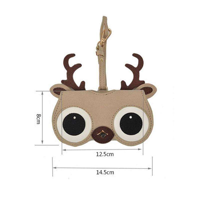 Cute And Funny PU Sunglasses Case Portable Glasses Case With Hanging Buckle, Colour: Mengbao (Gra...