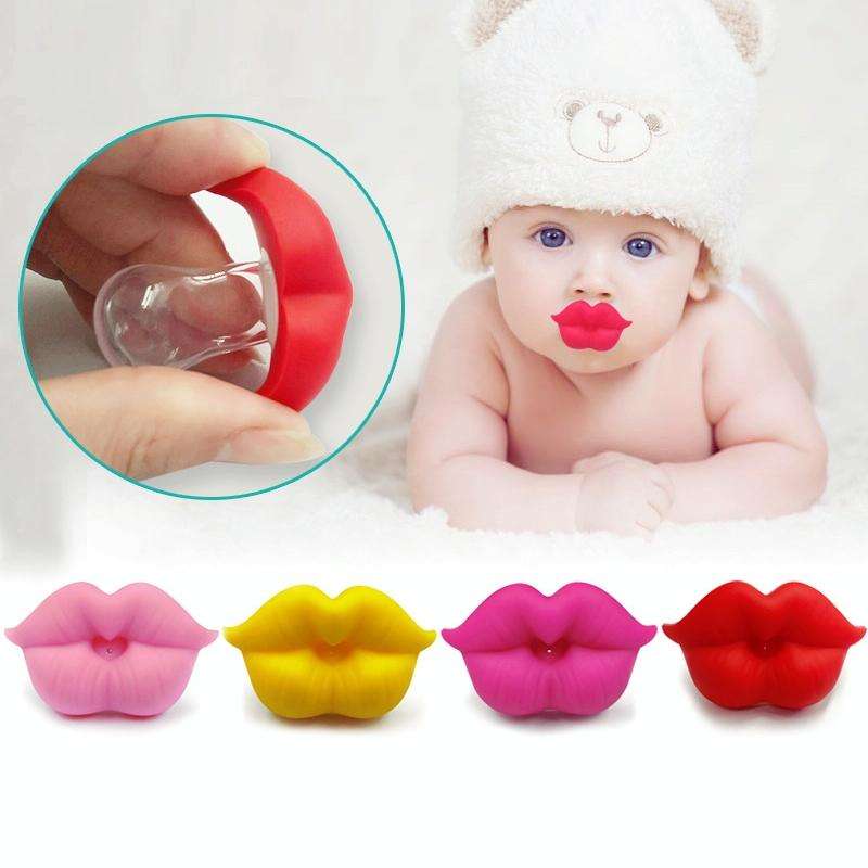 3 PCS Newborn Pacifier Red Lips Dummy Pacifiers Funny Silicone Baby Nipples Teether Soothers Paci...