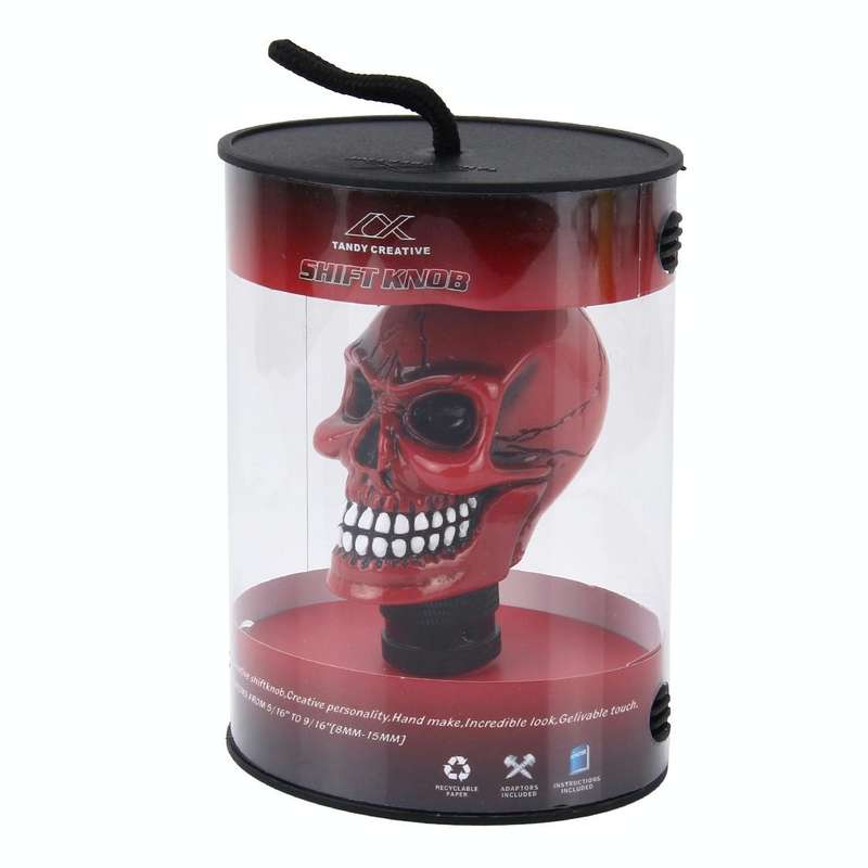 Universal Skull Head Shape ABS Manual or Automatic Gear Shift Knob with Three Rubber Covers Fit f...
