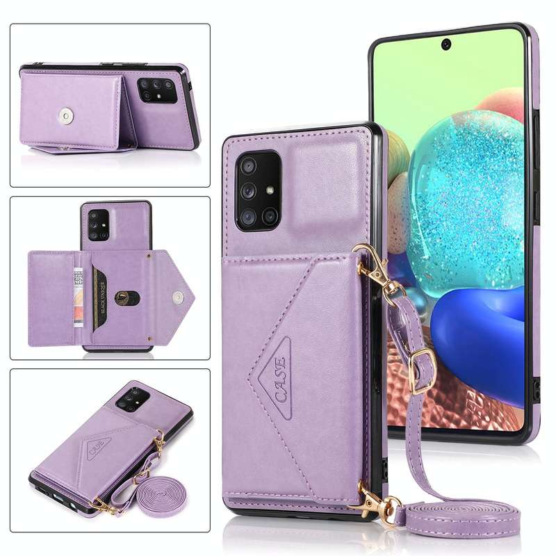 For Samsung Galaxy A21s Multi-functional Cross-body Card Bag TPU+PU Back Cover Case with Holder &...