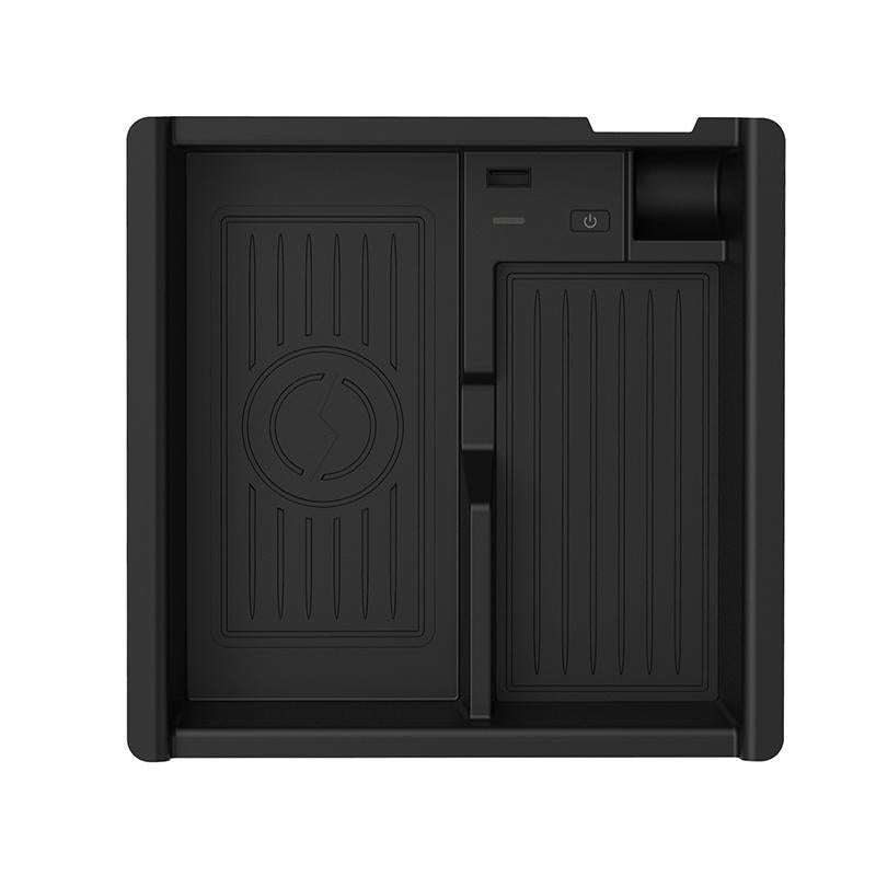 Multi-function Car Wireless Charger Rack Storage Box for Toyota Tacoma 2016-2021, Left Driving(Bl...