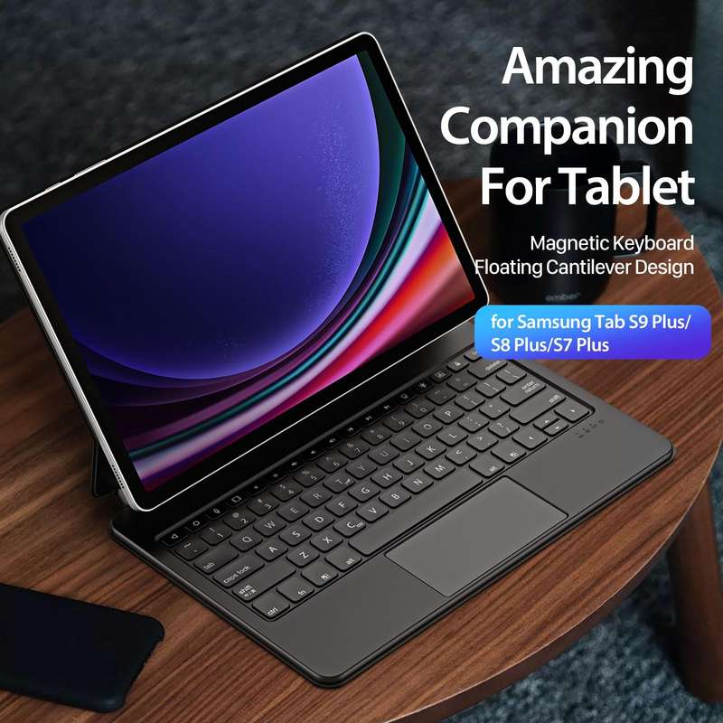 For Samsung Galaxy Tab S9+ / S8+ / S7+ DUX DUCIS MK Series Floating Magnetic Keyboard Tablet Leat...