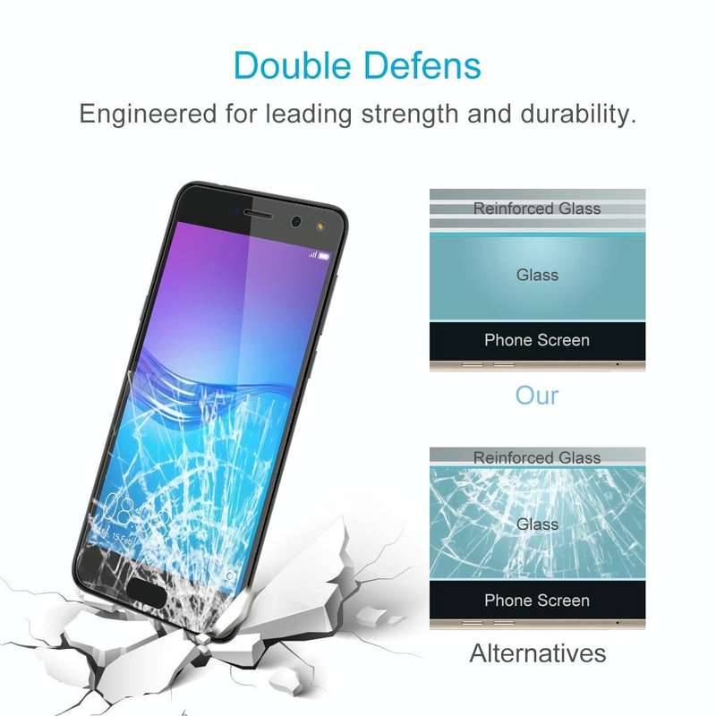 For Huawei Y6 (2017) 0.26mm 9H Surface Hardness 2.5D Explosion-proof Tempered Glass Non-full Scre...