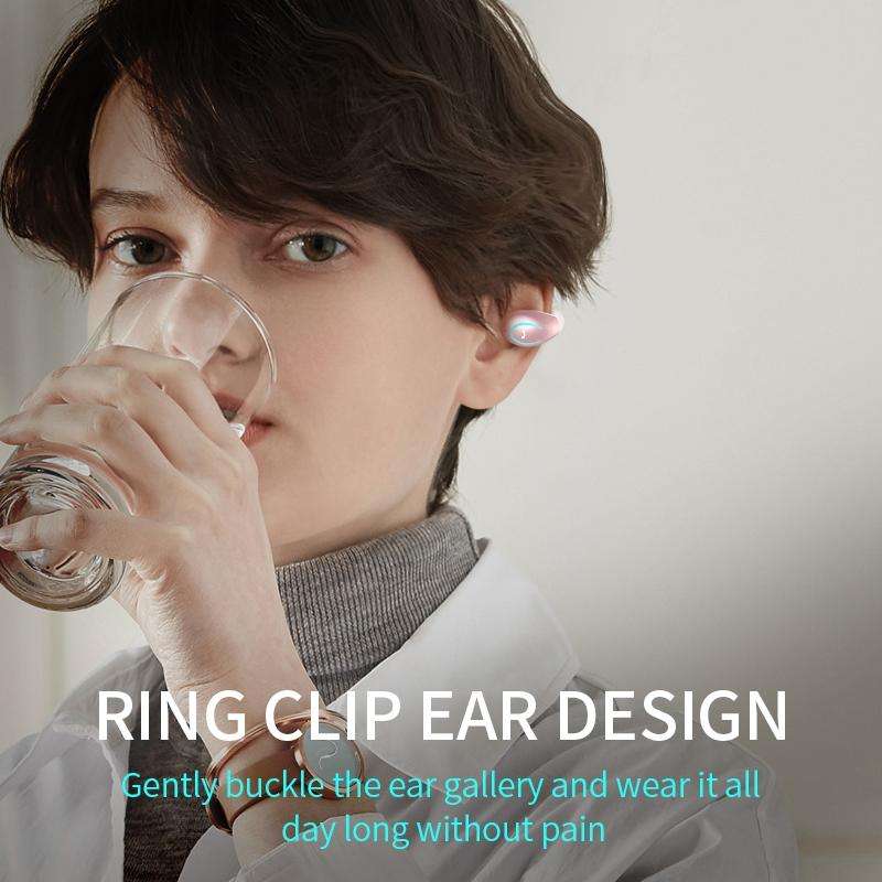 YX08 Ultra-light Ear-hook Wireless V5.0 Bluetooth Earphones Ear Clip Stereo Bluetooth Headset wit...