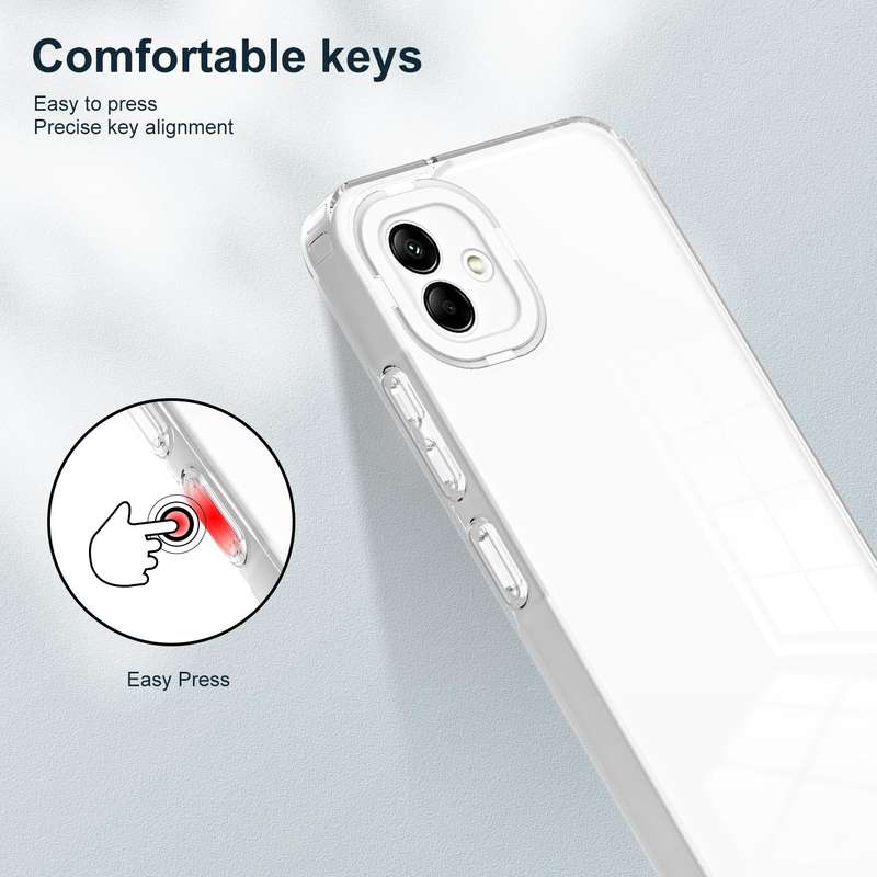 For Samsung Galaxy A04e 3 in 1 Clear TPU Color PC Frame Phone Case(White)