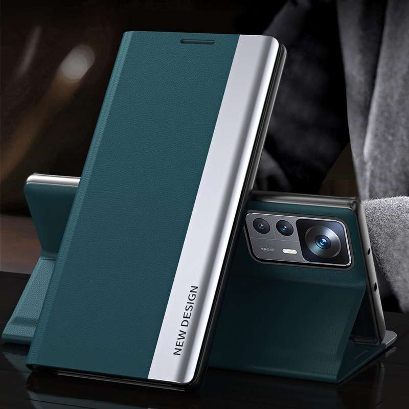 For Xiaomi 12T / 12T Pro / Redmi K50 Ultra Side Electroplated Magnetic Leather Phone Case(Green)