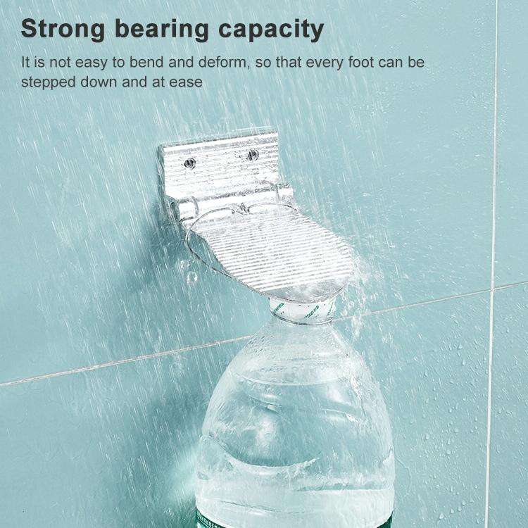Wall Mounted Aluminium Alloy Bathroom Shower Foot Rest Footstool(Black)