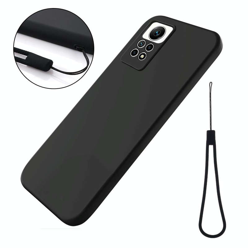 For Xiaomi Redmi Note 12 Pro 4G Pure Color Liquid Silicone Shockproof Phone Case(Black)