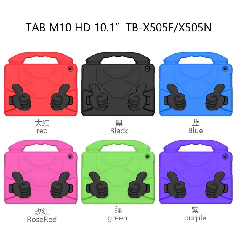 For Lenovo Tab M10 HD 10.1 TB-X505F/X505N EVA Shockproof Tablet Case with Thumb Bracket(Rose Red)