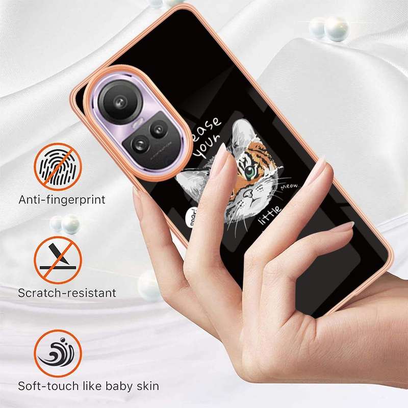 For OPPO Reno10 Pro 5G Global Electroplating Marble Dual-side IMD Phone Case(Natural Growth)
