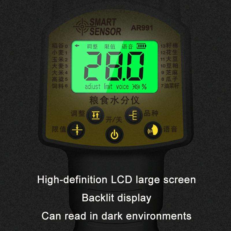 Smart Sensor AR991 Voice Prompt Grain Moisture Content Tester