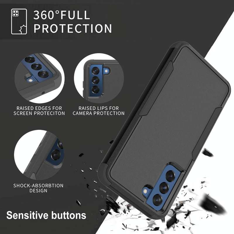 For Samsung Galaxy S21 FE TPU + PC Shockproof Protective Case(Black)