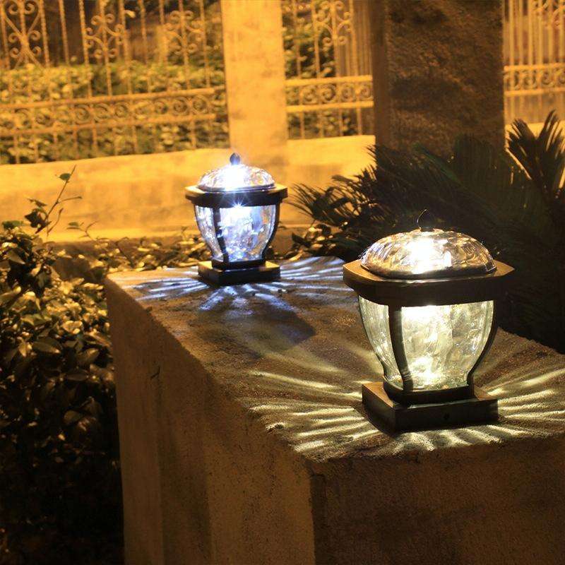 2 LED Solar Waterproof Outdoor Garden Light, Style: Warm Light-Column Cap