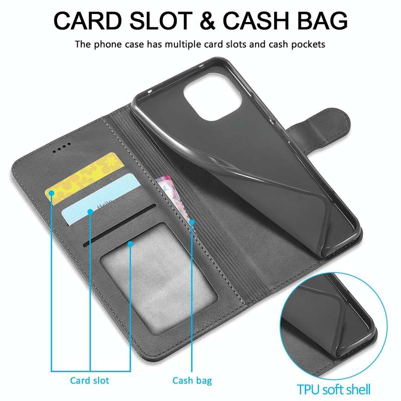 For Xiaomi Redmi A1 LC.IMEEKE Calf Texture Horizontal Flip Leather Case(Black)