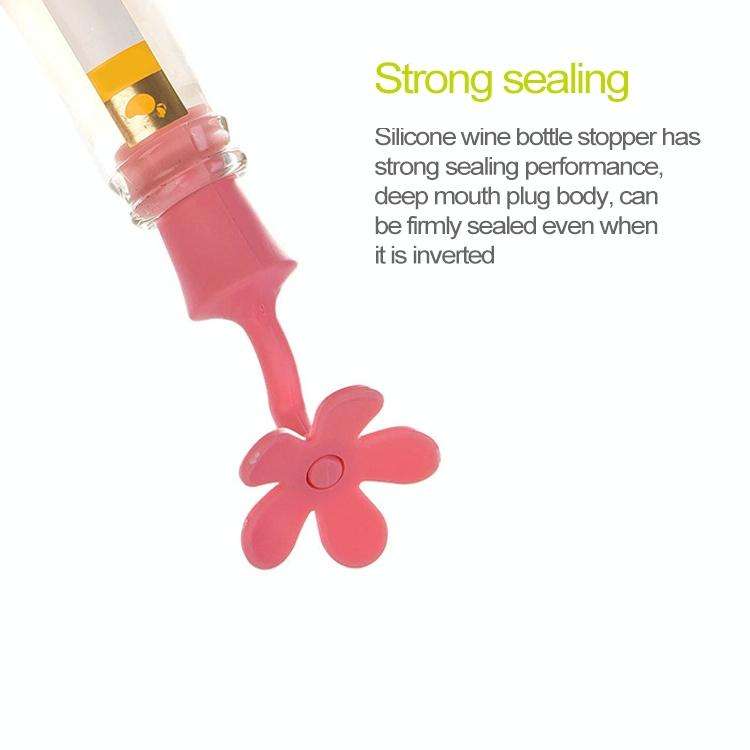 5 PCS Silicone Wine Stopper Flower Beer Stopper(Blue)