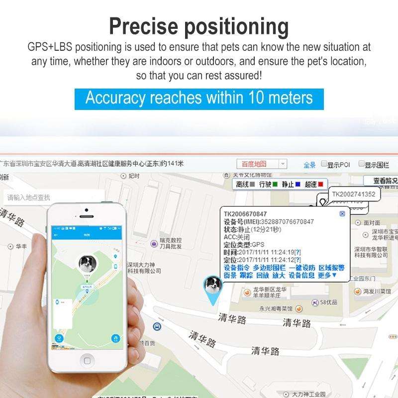 Z8-A Mini Pet Smart Wear GPS Pet Locator Tracking Device(Black)