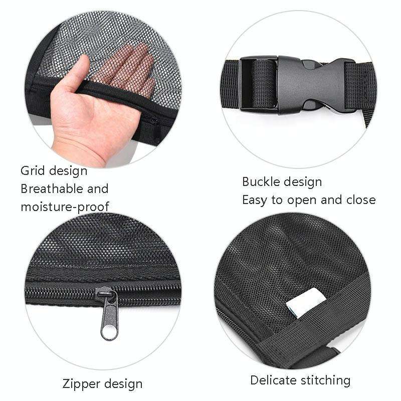 Car Storage Network Pocket Car Roof Seating Room Mesh Folding Hanging Bag, Style: Single Layer(Red)