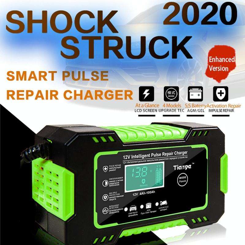 Motorcycle / Car Battery Smart Charger with LCD Screen, Plug Type:UK Plug