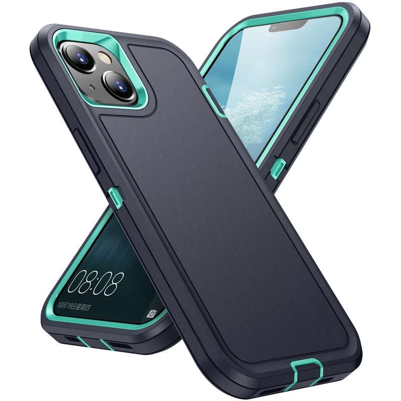 For iPhone 15 Life Waterproof Rugged Phone Case(Dark Blue + Light Blue)