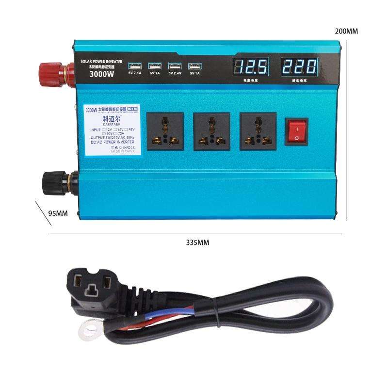 Carmaer 60V to 220V 3000W Intelligent Fan Car Double Digital Display Inverter Household Power Con...