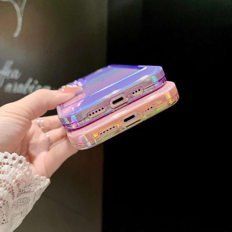 For iPhone 14 Plus Color Plated Invisible Holder Phone Case(Purple)