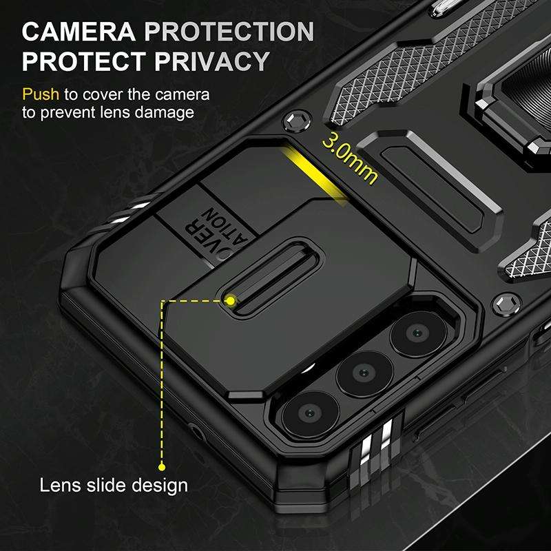 For Samsung Galaxy A13 5G Armor PC + TPU Camera Shield Phone Case(Black)