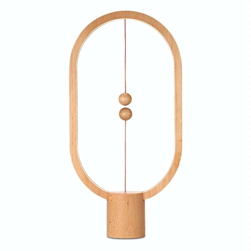 Beech Wood Balance Lamp LED Night Light USB Powered Bedroom Office Table Night Lamp Novel Light H...
