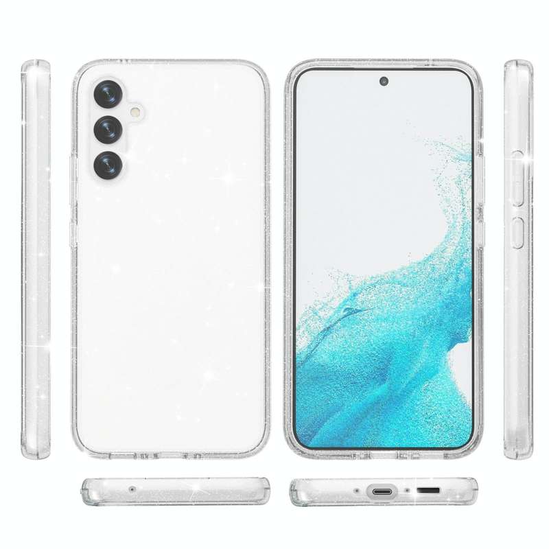 For Samsung Galaxy A34 5G Shockproof Terminator Glitter Powder Phone Case(White)