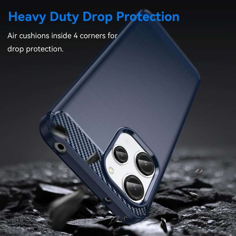 For Xiaomi Redmi 12 Brushed Texture Carbon Fiber TPU Phone Case(Blue)