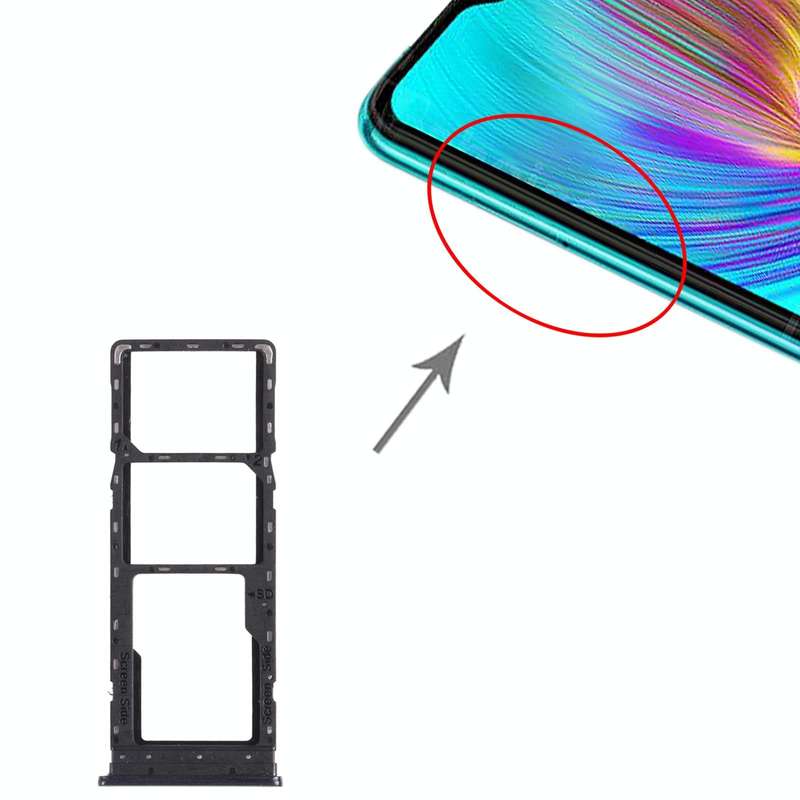 For infinix Hot 9 Play X680 C680B X680C SIM Card Tray + SIM Card Tray + Micro SD Card Tray (Black)