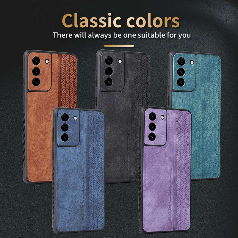 For Samsung Galaxy S21 5G AZNS 3D Embossed Skin Feel Phone Case(Black)