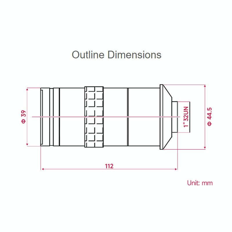 Waveshare 100X Industrial Microscope Lens, C/CS-Mount, for Raspberry Pi HQ Camera(24229)