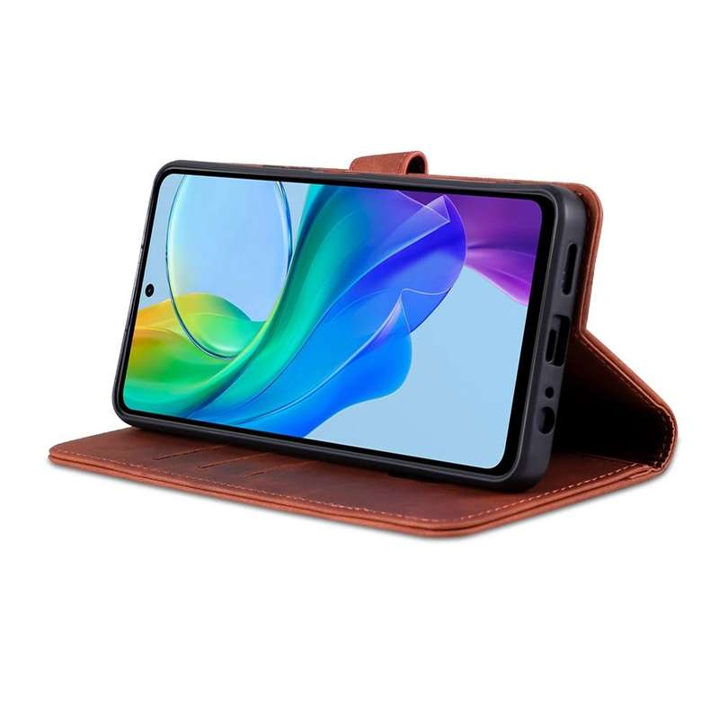 For vivo Y78 5G / Y36 / Y27 5G AZNS Skin Feel Calf Texture Flip Leather Phone Case(Brown)
