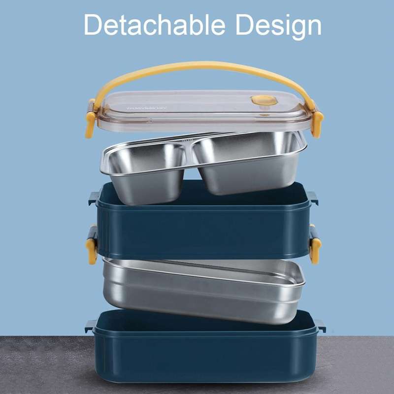 Large Capacity Refillable 304 Stainless Steel Insulated Lunch Box, Specification: 800ml (Green)