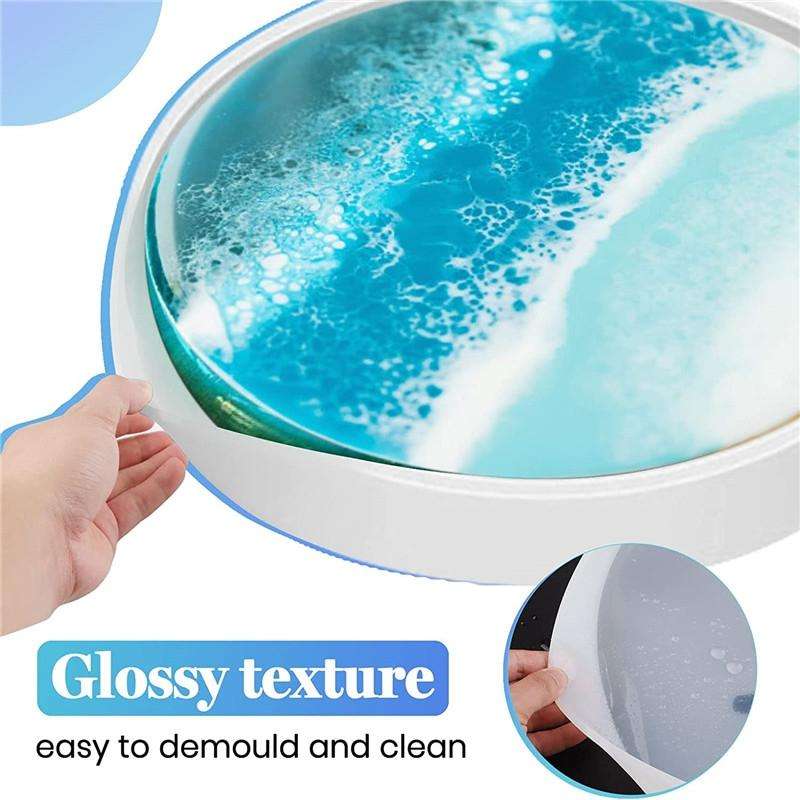 DIY Crystal Drip Rubber Round Table Mold Quicksand Table Silicone Mold 35cm Round Table Mold