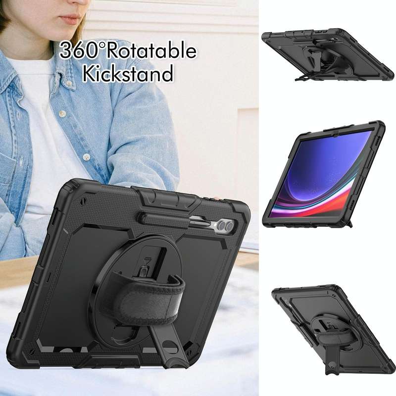 For Samsung Galaxy Tab S9 Ultra / S8 Ultra Silicone + PC Tablet Case(Black)