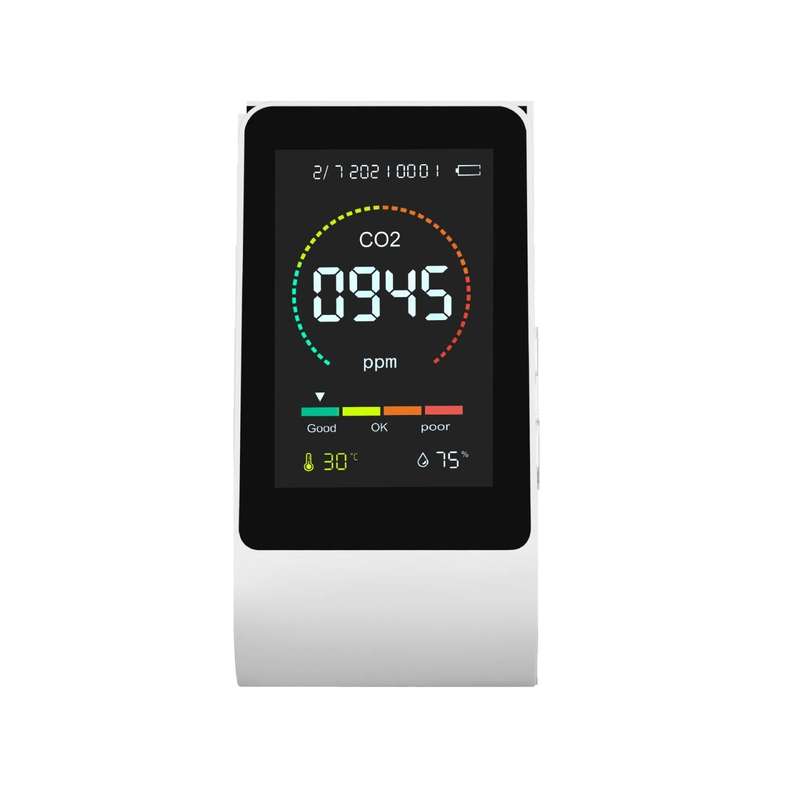 T03 3 In 1 Carbon Dioxide Detector Air Quality Monitor( Semiconductor White)
