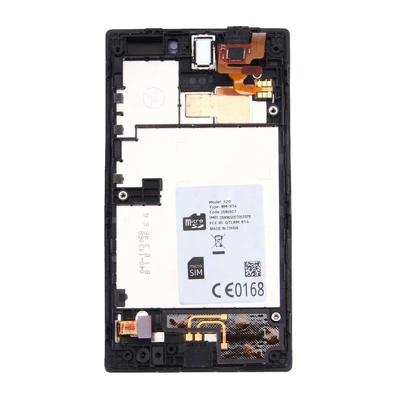 LCD Display + Touch Panel with Frame  for Nokia Lumia 520(Black)