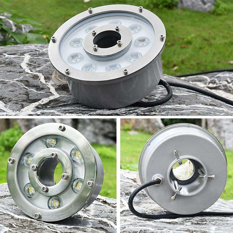9W Landscape Ring LED Aluminum Alloy Underwater Fountain Light(Warm Light)