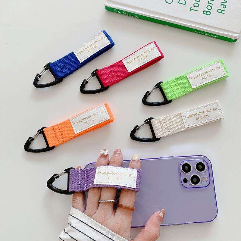 3PCS Mobile Phone Case Wrist Strap Lanyard School Bag Pendant Decoration(White)