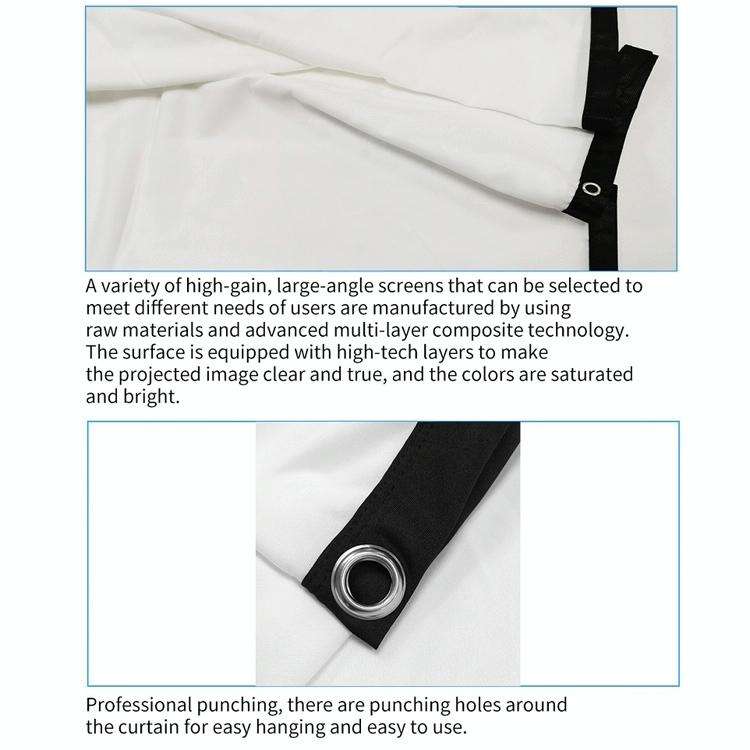 Simple Folding Thin Polyester Projector Film Curtain, Size:150 inch 4:3