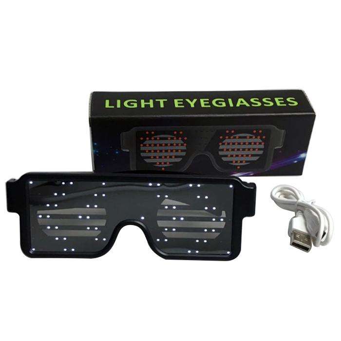 Night Club Bar Disco LED Light Emitting Glasses Festival Party USB Charging Shutter Dynamic Flash...