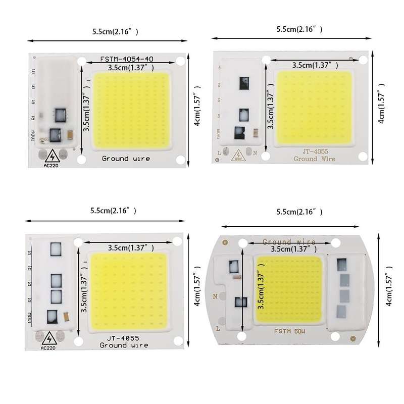 High Power 220V LED FloodlightCool/Warm White COB LED Chip IP65 Smart IC Driver Lamp(20W white)
