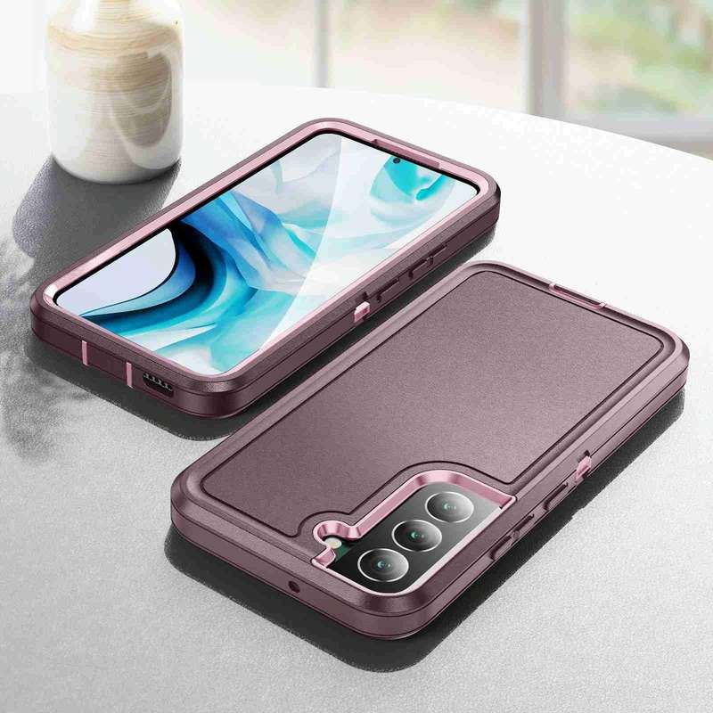 For Samsung Galaxy S22 5G Life Waterproof Rugged Phone Case(Purple + Pink)