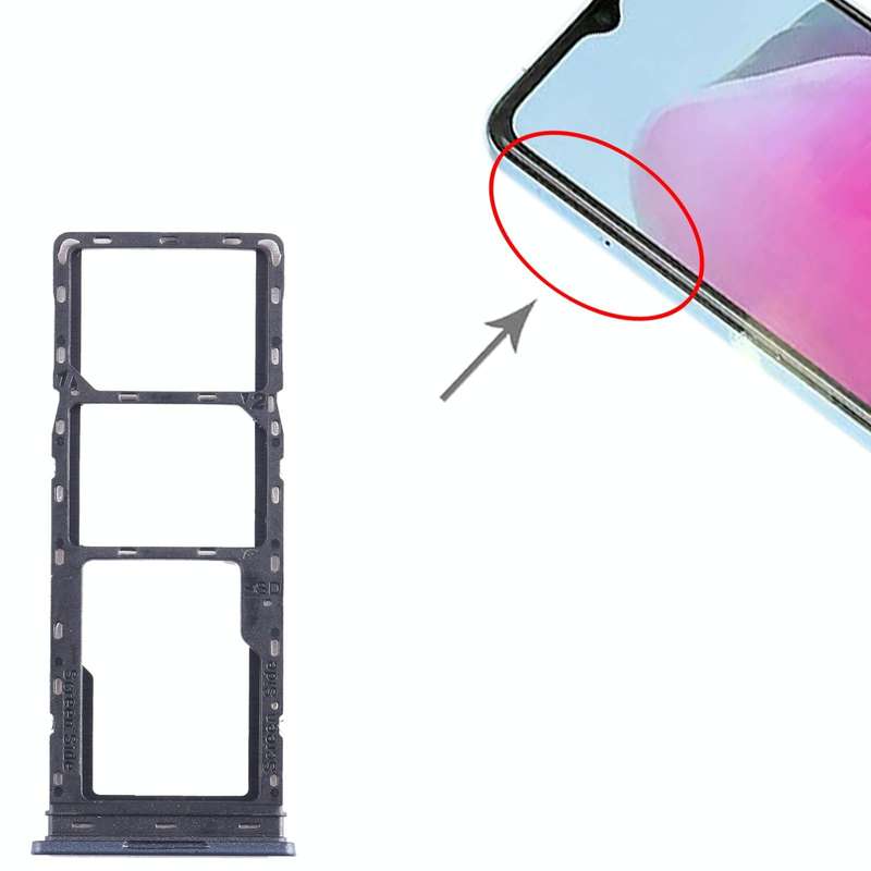 For Tecno Pop 7 Pro BF7 SIM Card Tray + SIM Card Tray + Micro SD Card Tray (Blue)